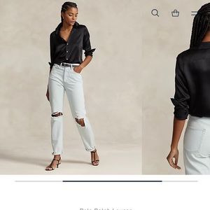 Ralph Lauren Classic Fit Silk Shirt in Black. Retail: $299